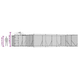Outdoor Dog Kennel with Roof Silver 10x6x2.5 m Galvanised Steel