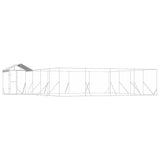 Outdoor Dog Kennel with Roof Silver 10x8x2.5 m Galvanised Steel