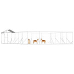Outdoor Dog Kennel with Roof Silver 10x8x2.5 m Galvanised Steel