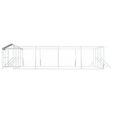Outdoor Dog Kennel with Roof Silver 10x8x2.5 m Galvanised Steel