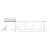 Outdoor Dog Kennel with Roof Silver 10x8x2.5 m Galvanised Steel
