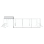 Outdoor Dog Kennel with Roof Silver 10x8x2.5 m Galvanised Steel