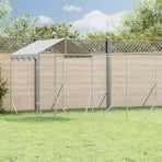 Outdoor Dog Kennel with Roof Silver 10x8x2.5 m Galvanised Steel