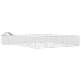 Outdoor Dog Kennel with Roof Silver 12x12x2.5 m Galvanised Steel - Side View