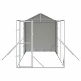 Outdoor Dog Kennel with Roof Silver 2x6x2.5 m Galvanised Steel - 45-Degree Angle
