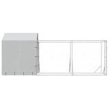 Outdoor Dog Kennel with Roof Silver 2x6x2.5 m Galvanised Steel - Rear View