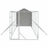 Outdoor Dog Kennel with Roof Silver 2x10x2.5 m Galvanised Steel