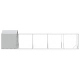 Outdoor Dog Kennel with Roof Silver 2x10x2.5 m Galvanised Steel