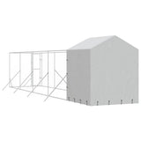 Outdoor Dog Kennel with Roof Silver 2x10x2.5 m Galvanised Steel - Close-Up Angle