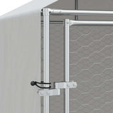 Outdoor Dog Kennel with Roof Silver 2x10x2.5 m Galvanised Steel - Low Angle