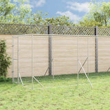 Outdoor Dog Kennel with Roof Silver 2x14x2.5 m Galvanised Steel - Side View