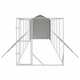 Outdoor Dog Kennel with Roof Silver 2x14x2.5 m Galvanised Steel