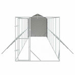 Outdoor Dog Kennel with Roof Silver 2x14x2.5 m Galvanised Steel