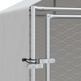 Outdoor Dog Kennel with Roof Silver 2x14x2.5 m Galvanised Steel - Low Angle