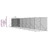 Outdoor Dog Kennel with Roof Silver 2x14x2.5 m Galvanised Steel - Extra Image