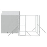 Outdoor Dog Kennel with Roof Silver 4x4x2.5 m Galvanised Steel - Top-Down View