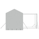 Outdoor Dog Kennel with Roof Silver 4x4x2.5 m Galvanised Steel - 45-Degree Angle