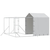 Outdoor Dog Kennel with Roof Silver 4x4x2.5 m Galvanised Steel - Rear View