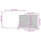 Outdoor Dog Kennel with Roof Silver 4x4x2.5 m Galvanised Steel
