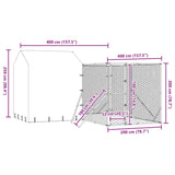 Outdoor Dog Kennel with Roof Silver 4x4x2.5 m Galvanised Steel - Extra Image