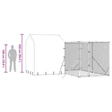 Outdoor Dog Kennel with Roof Silver 4x4x2.5 m Galvanised Steel
