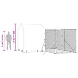 Outdoor Dog Kennel with Roof Silver 4x4x2.5 m Galvanised Steel - Extra Image