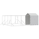 Outdoor Dog Kennel with Roof Silver 6x6x2.5 m Galvanised Steel