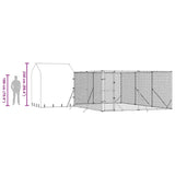 Outdoor Dog Kennel with Roof Silver 6x6x2.5 m Galvanised Steel