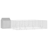 Outdoor Dog Kennel with Roof Silver 10x6x2.5 m Galvanised Steel - Front View
