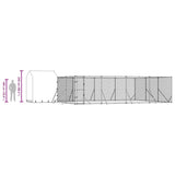 Outdoor Dog Kennel with Roof Silver 10x6x2.5 m Galvanised Steel - Extra Image