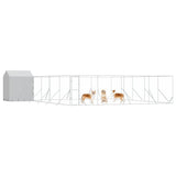 Outdoor Dog Kennel with Roof Silver 10x10x2.5 m Galvanised Steel