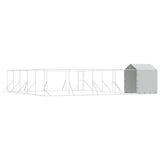 Outdoor Dog Kennel with Roof Silver 10x10x2.5 m Galvanised Steel