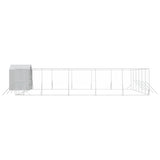 Outdoor Dog Kennel with Roof Silver 12x12x2.5 m Galvanised Steel