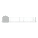 Outdoor Dog Kennel with Roof Silver 12x12x2.5 m Galvanised Steel - 45-Degree Angle