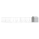 Outdoor Dog Kennel with Roof Silver 12x12x2.5 m Galvanised Steel