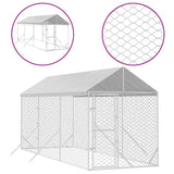 Outdoor Dog Kennel with Roof Silver 2x6x2.5 m Galvanised Steel