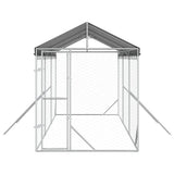 Outdoor Dog Kennel with Roof Silver 2x6x2.5 m Galvanised Steel