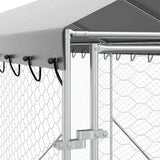 Outdoor Dog Kennel with Roof Silver 2x6x2.5 m Galvanised Steel
