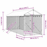 Outdoor Dog Kennel with Roof Silver 2x6x2.5 m Galvanised Steel