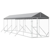 Outdoor Dog Kennel with Roof Silver 2x10x2.5 m Galvanised Steel