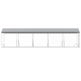 Outdoor Dog Kennel with Roof Silver 2x10x2.5 m Galvanised Steel