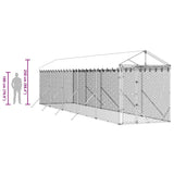 Outdoor Dog Kennel with Roof Silver 2x10x2.5 m Galvanised Steel - Extra Image
