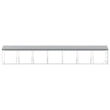 Outdoor Dog Kennel with Roof Silver 2x14x2.5 m Galvanised Steel - 45-Degree Angle
