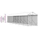 Outdoor Dog Kennel with Roof Silver 2x14x2.5 m Galvanised Steel