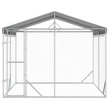 Outdoor Dog Kennel with Roof Silver 3x3x2.5 m Galvanised Steel