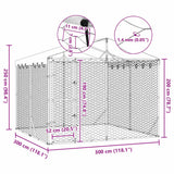 Outdoor Dog Kennel with Roof Silver 3x3x2.5 m Galvanised Steel