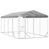 Outdoor Dog Kennel with Roof Silver 3x6x2.5 m Galvanised Steel