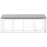 Outdoor Dog Kennel with Roof Silver 3x6x2.5 m Galvanised Steel - 45-Degree Angle
