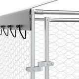 Outdoor Dog Kennel with Roof Silver 3x6x2.5 m Galvanised Steel