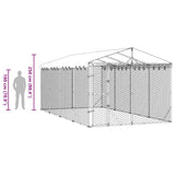 Outdoor Dog Kennel with Roof Silver 3x6x2.5 m Galvanised Steel - Extra Image